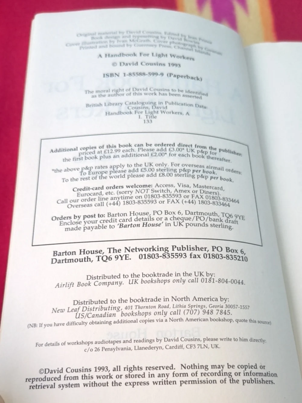 David CousinsA Handbook for Light Workers by David Cousins (1994-05-03)